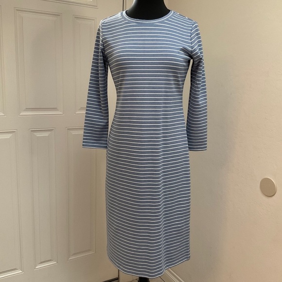 NWT Sonet James Reese Blue & White Stripe A Play Dress Medium - Picture 2 of 11